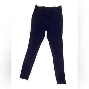 black ribbed athleta leggings with pockets